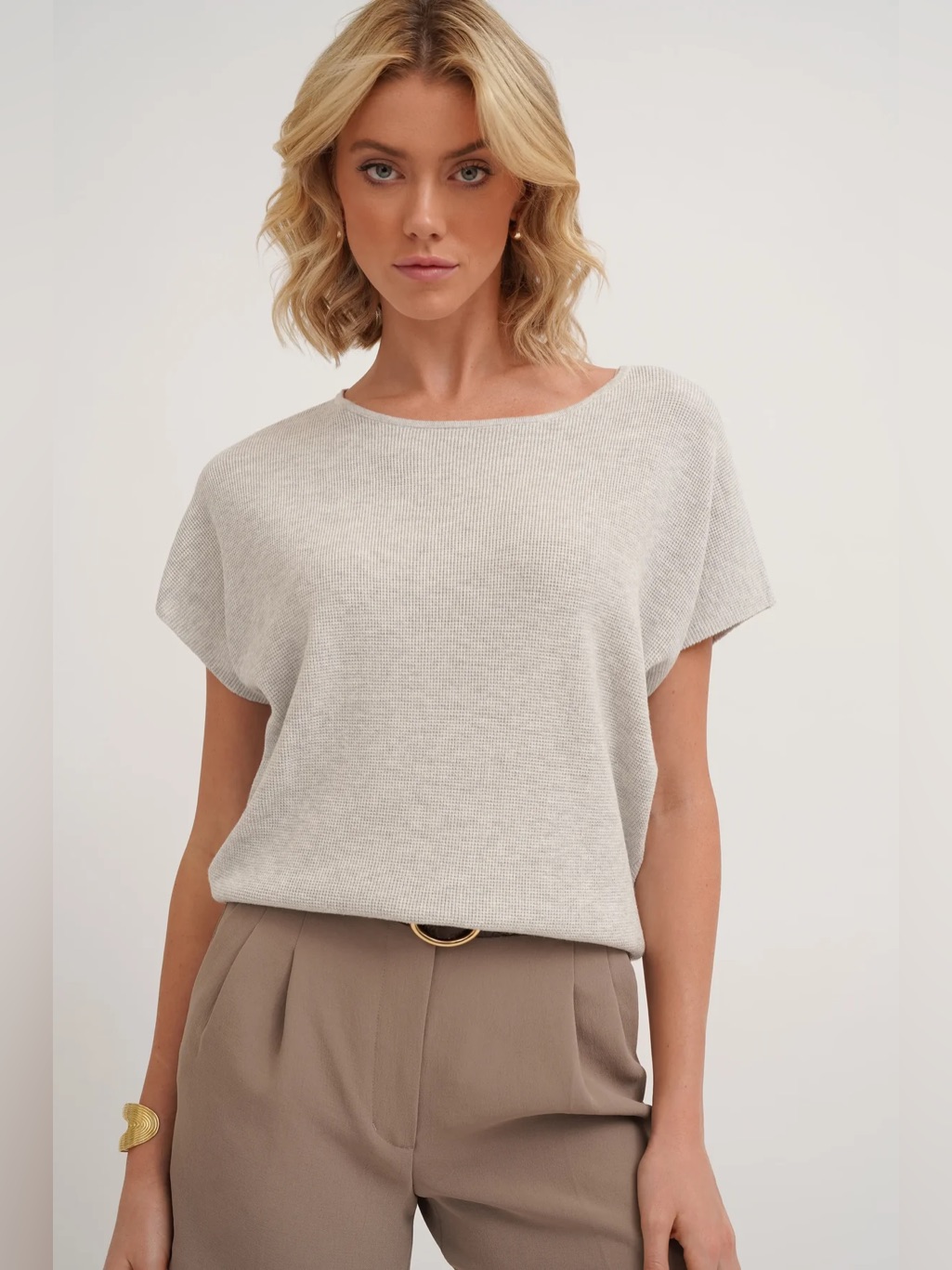 The Cap Sleeve Sweater Cyrus Light Gray